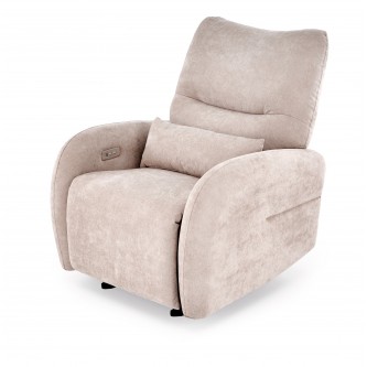 SAXON fotel wypoczynkowy z funkcją elektrycznego rozkładania / kołyski, beżowy (1p1szt)