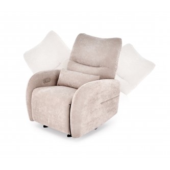 SAXON fotel wypoczynkowy z funkcją elektrycznego rozkładania / kołyski, beżowy (1p1szt)