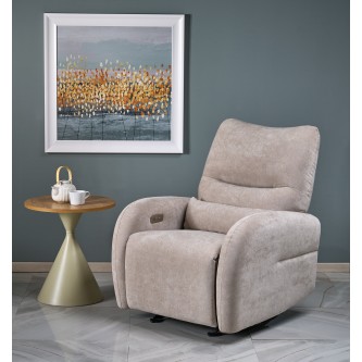 SAXON fotel wypoczynkowy z funkcją elektrycznego rozkładania / kołyski, beżowy (1p1szt)