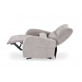 SAXON fotel wypoczynkowy z funkcją elektrycznego rozkładania / kołyski, popielaty (1p1szt)