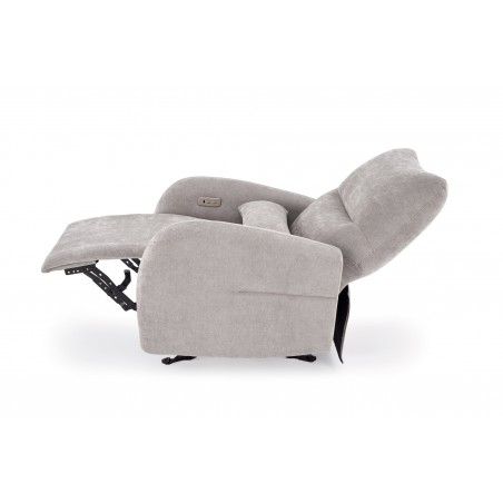 SAXON fotel wypoczynkowy z funkcją elektrycznego rozkładania / kołyski, popielaty (1p1szt)