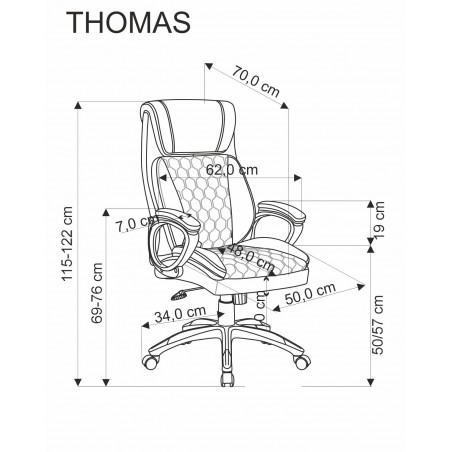 THOMAS fotel gabinetowy czarny (1p1szt)